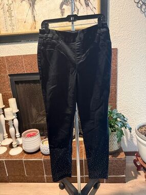 Black Embellished Ankle Pants